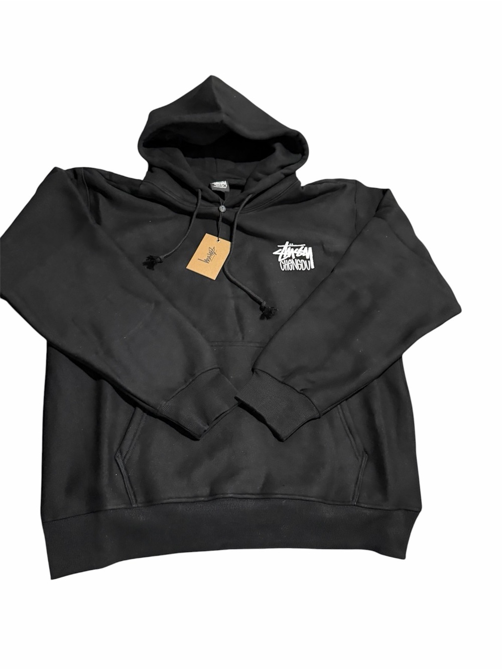 Stussy Chengdu Chapter Pullover Hoodie Black Logo Graphic Sweatshirt XL